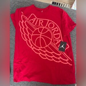 Jordan Wings logo Red Short Sleeve Tee XL